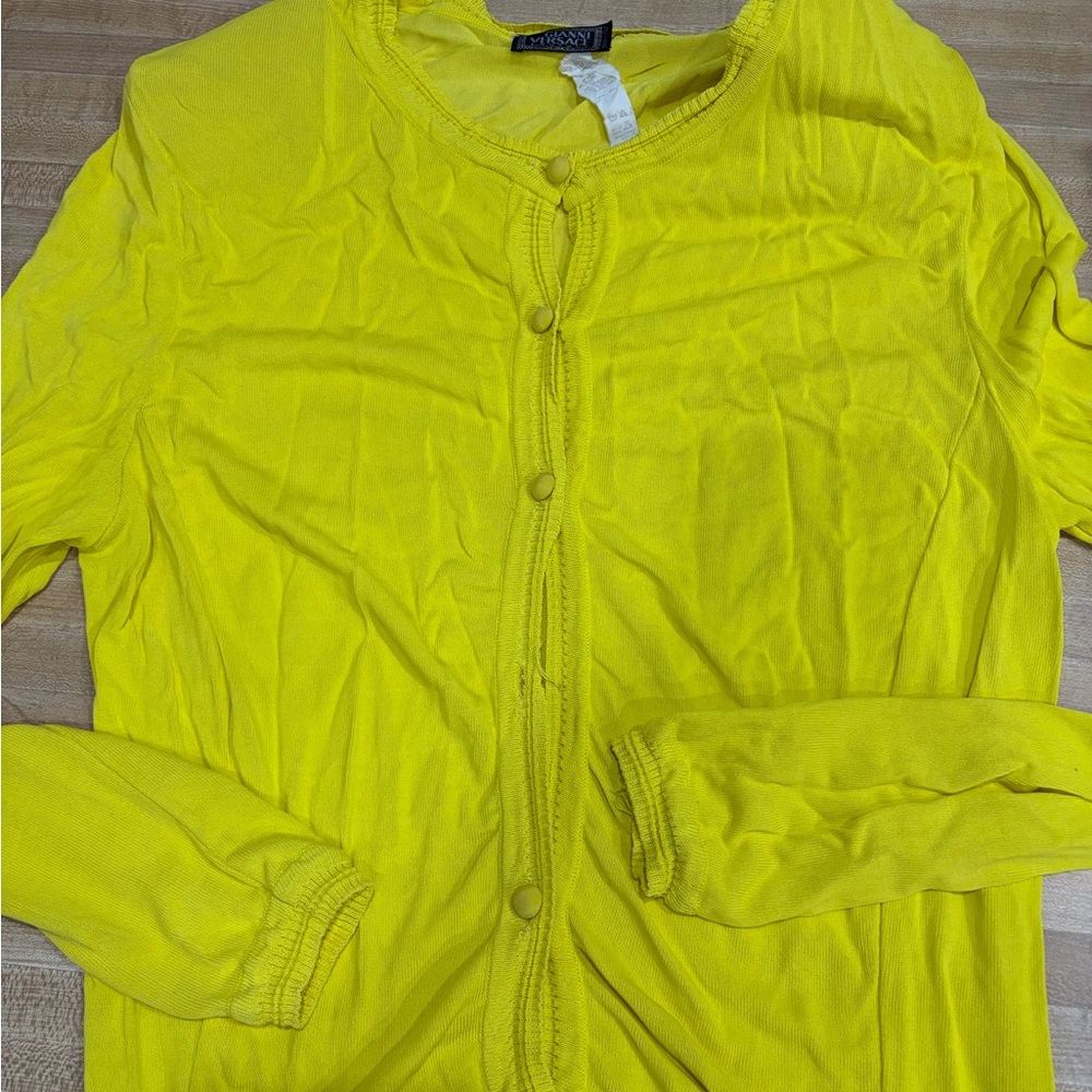 Gianni Versace Yellow Button-Front Cardigan